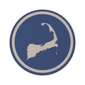 Cape Cod Map Round Rug Ivory Ring