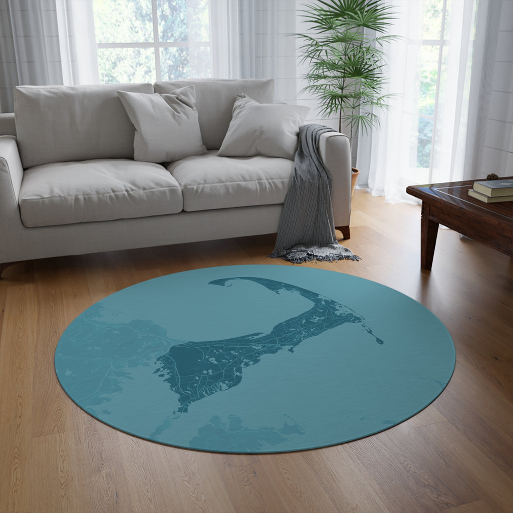 Cape Cod Map Round Rug