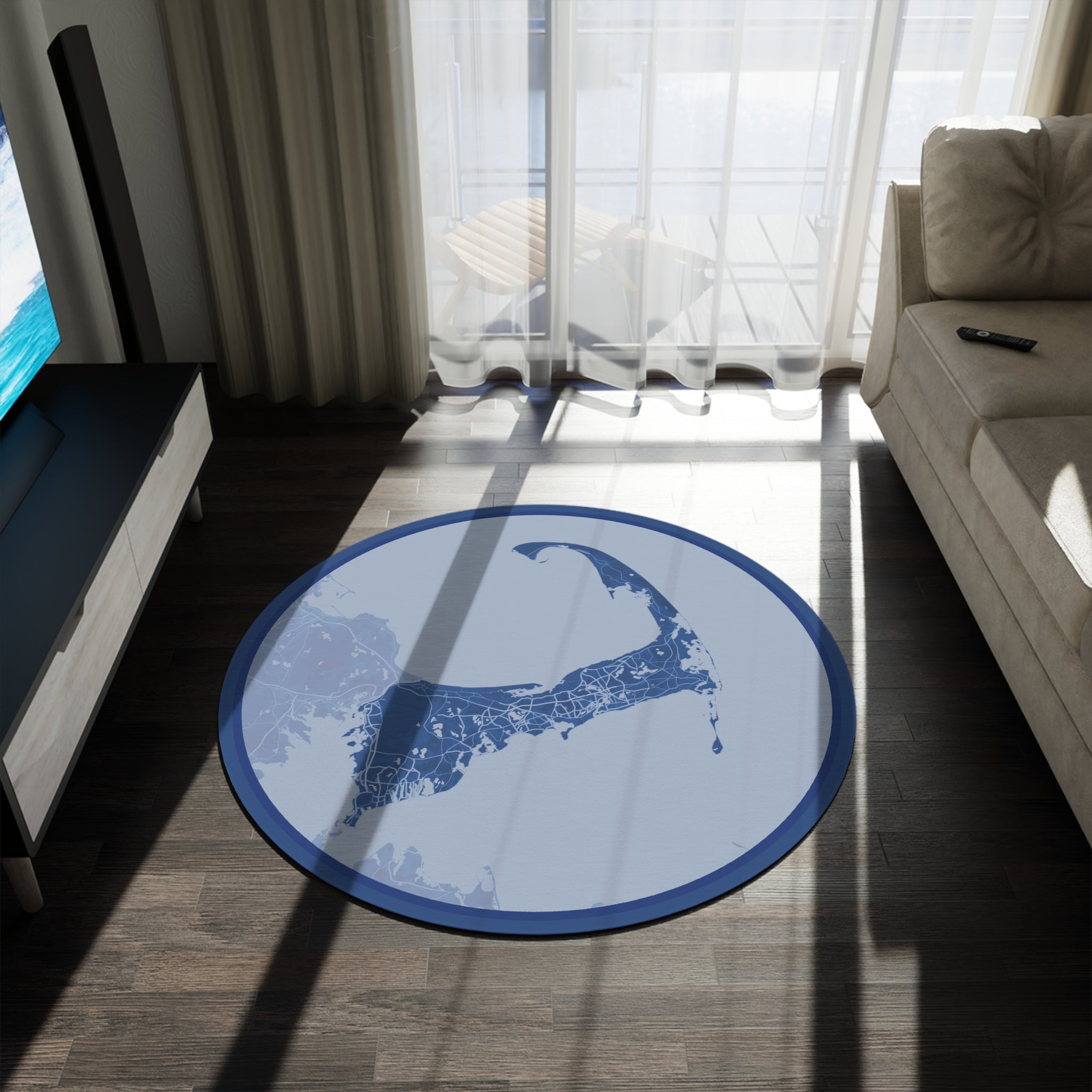 Cape Cod Map Round Rug BB