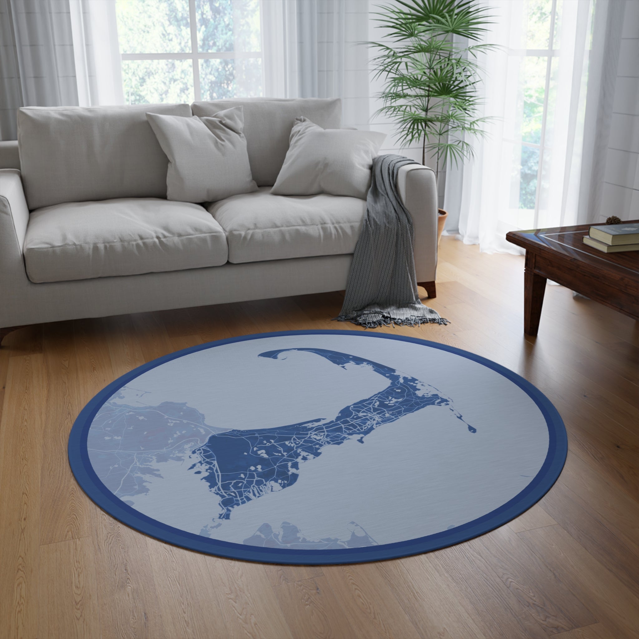 Cape Cod Map Round Rug BB