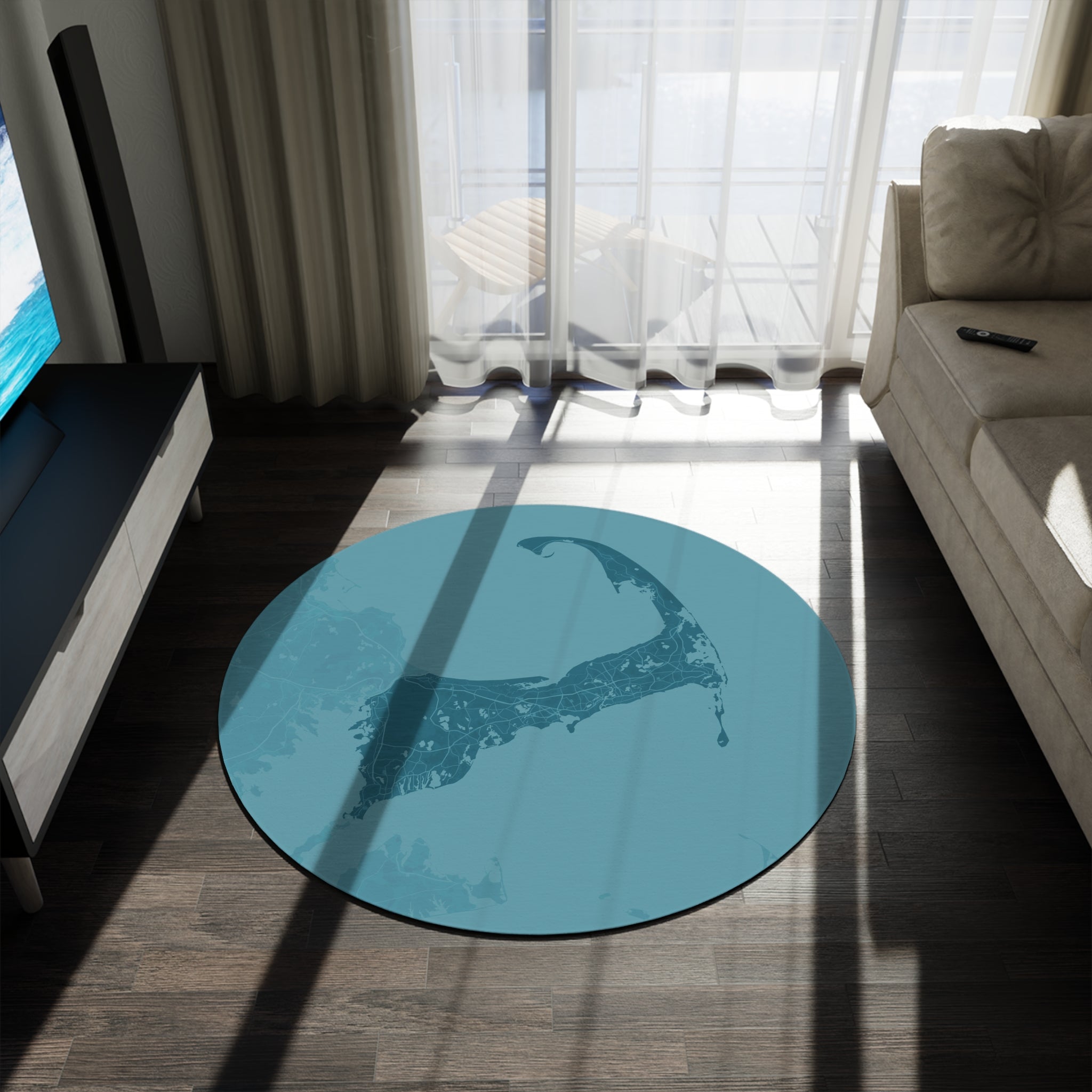 Cape Cod Map Round Rug